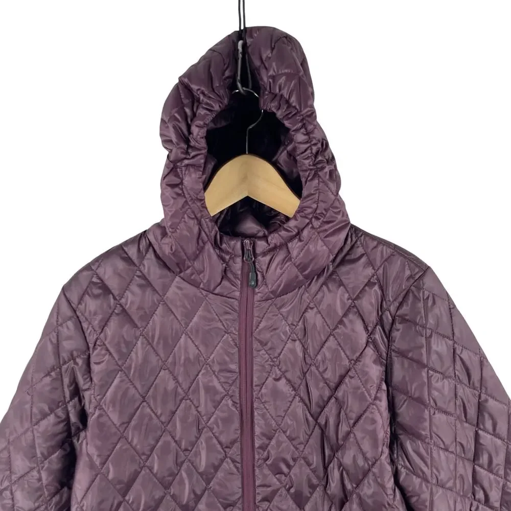 Boulder Gear Womens Quilted Hooded Anorak Pullover Jacket SZ M Plum Purple
